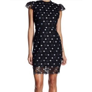 NWT ROMEO & JULIET COUTURE Navy Blue Lace Star Mini Dress, Sz M